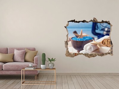 Hole in the wall decal Relax at the seaside spa