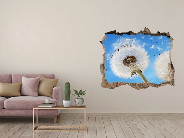 Hole in the wall sticker Dandelions in the blue sky