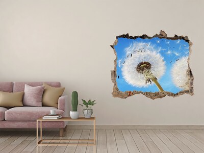 Hole in the wall sticker Dandelions in the blue sky
