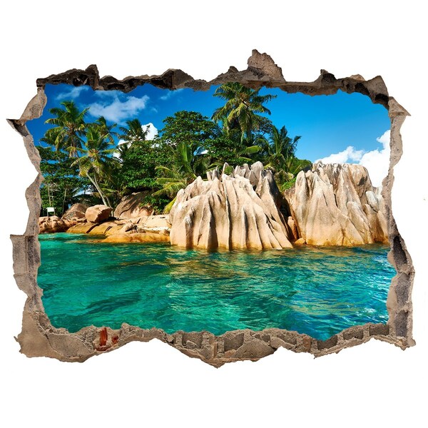 Hole in the wall sticker Tropical island