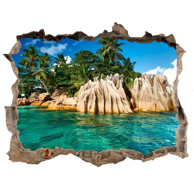 Hole in the wall sticker A tropical oasis among the rocks