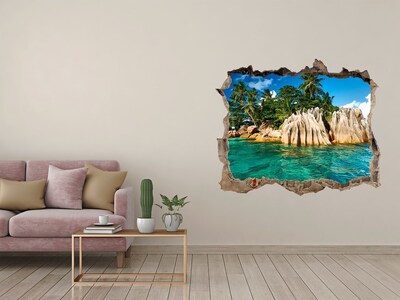 Hole in the wall sticker Tropical island