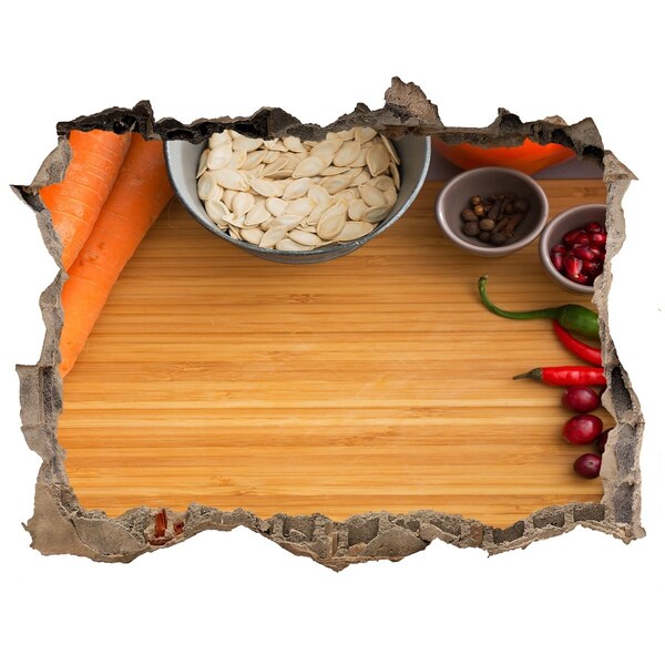 Hole in the wall decal Kitchen view from behind the wall