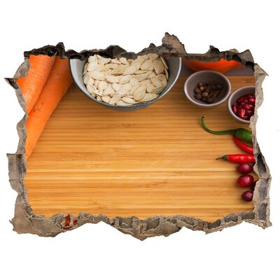 Hole in the wall decal Kitchen view from behind the wall