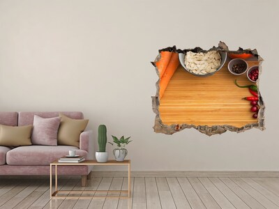 Hole in the wall decal Autumn vegetables