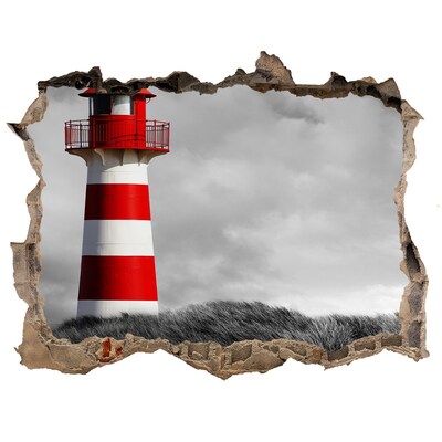 Hole wall sticker Lighthouse in the clouds
