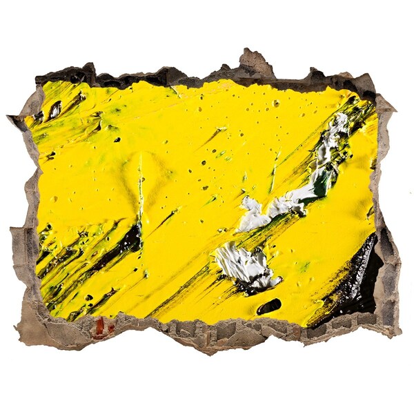 Hole wall sticker Golden hole in the concrete