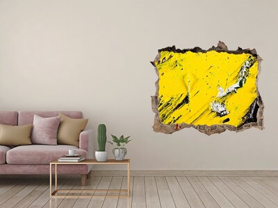 Hole wall sticker Golden hole in the concrete