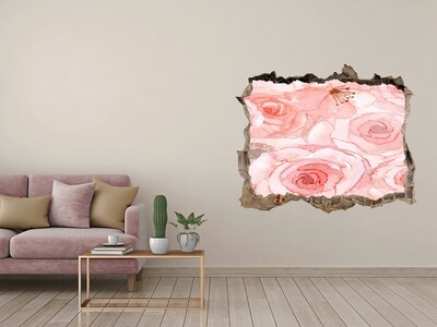 Hole in the wall decal Floral pattern