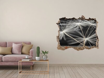 3D wall hole Dandelion flowers in concrete