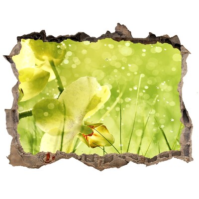 Hole wall sticker A floral oasis in the greenery