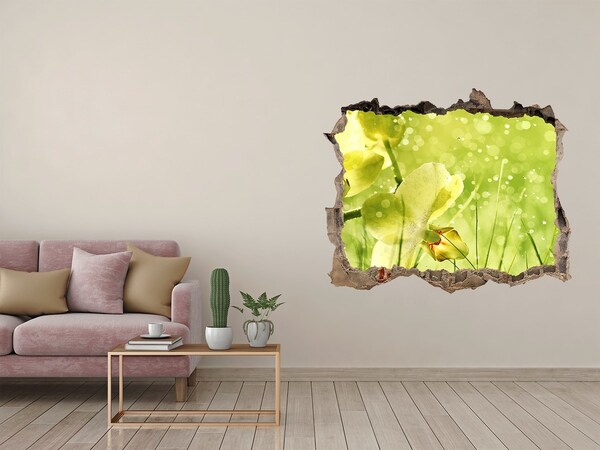 Hole wall sticker A floral oasis in the greenery