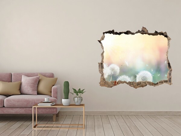 Hole wall sticker The floral world behind the hole