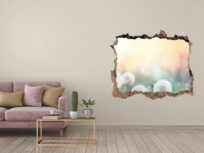 Hole wall sticker The floral world behind the hole