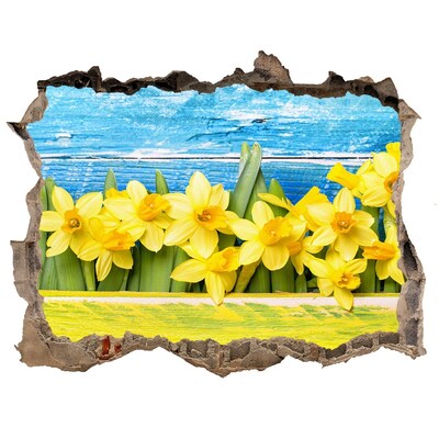 Hole wall sticker A flower paradise behind the wall