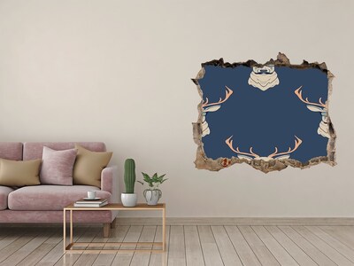 3D wall hole Deer in sunglasses