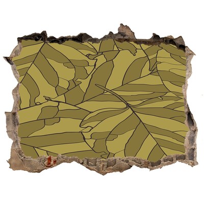 Hole wall sticker Leaves in concrete