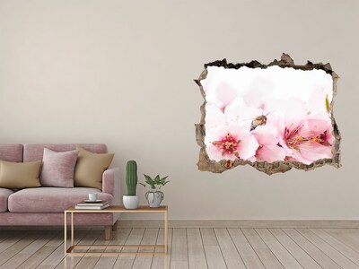 Hole wall sticker Cherry blossoms with a bee