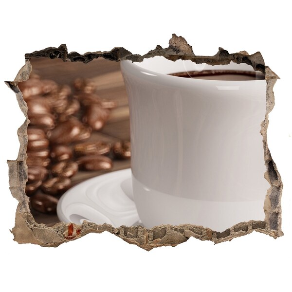 Hole wall sticker Cup of coffee