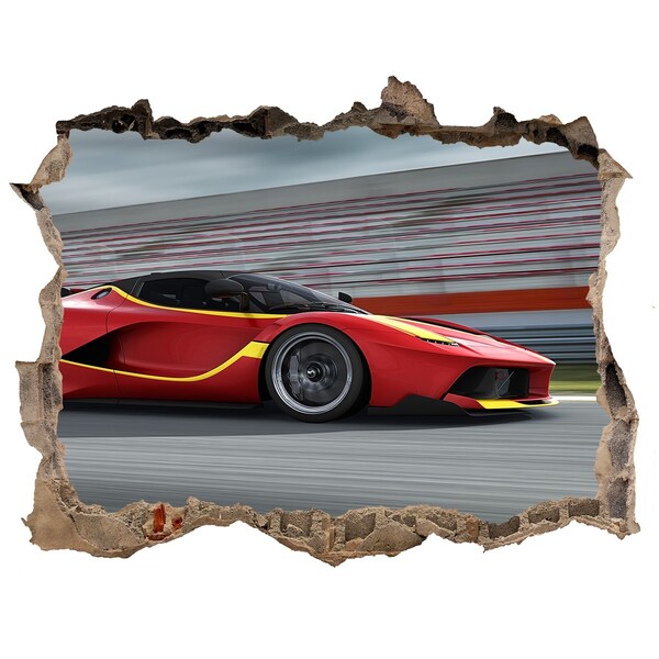 Hole in the wall sticker Sports car