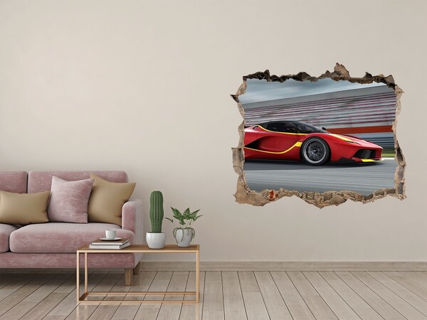 Hole in the wall sticker Sports car