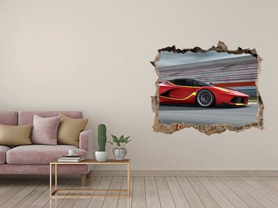 Hole in the wall sticker A racing car on the track