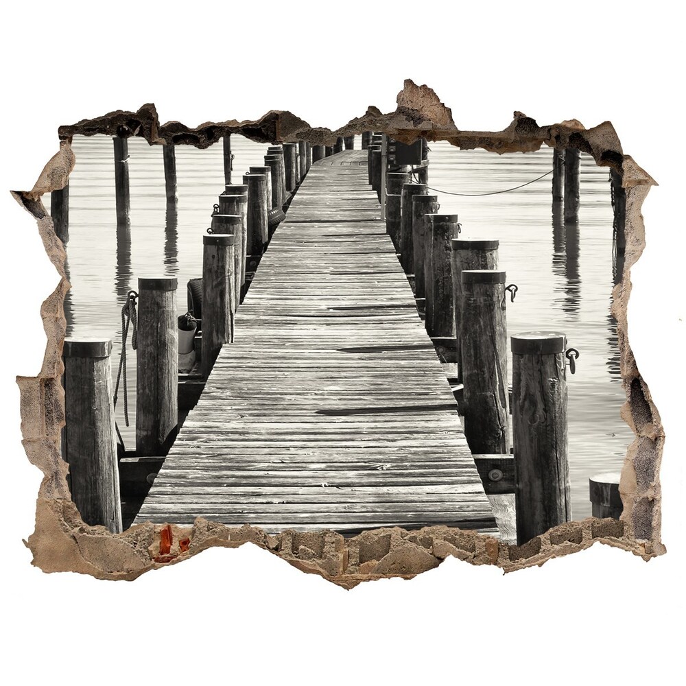 Hole wall sticker Wooden pier