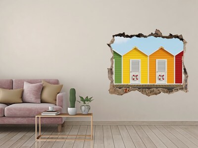 Hole in the wall sticker Colorful houses by the water