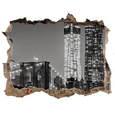 Hole in the wall sticker Manhattan at night