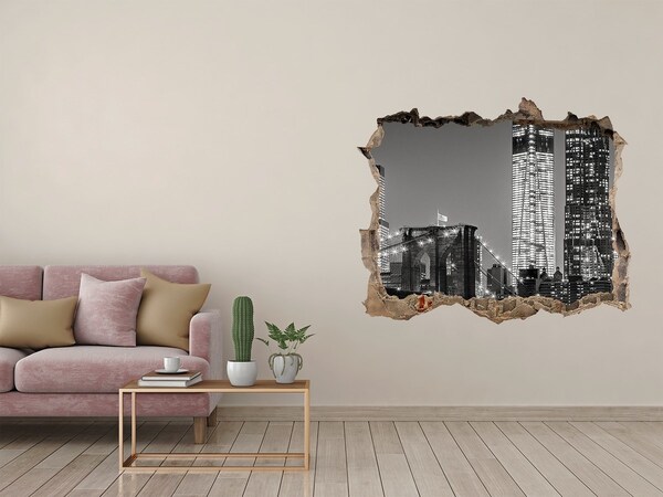 Hole in the wall sticker Manhattan at night