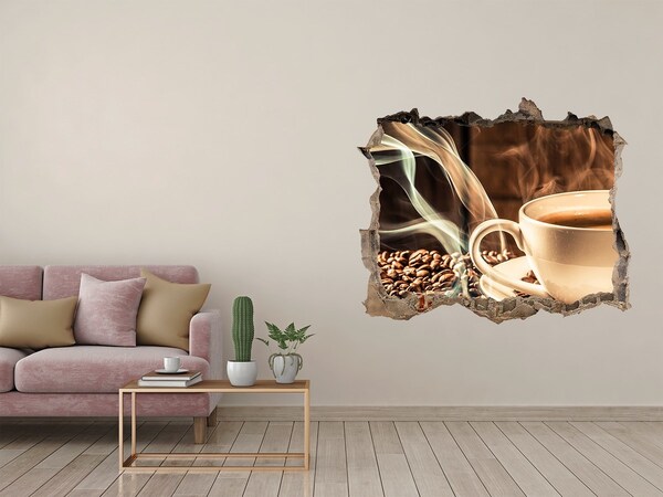 Hole in the wall sticker Coffee and coffee beans