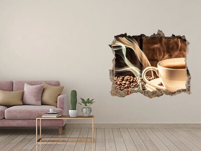Hole in the wall sticker Coffee and coffee beans