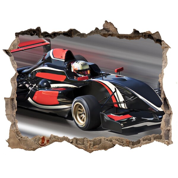 Hole in the wall decal A racing car on the track
