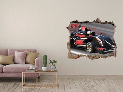 Hole in the wall decal A racing car on the track