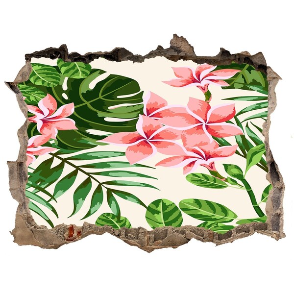 Hole wall sticker Tropical flower garden