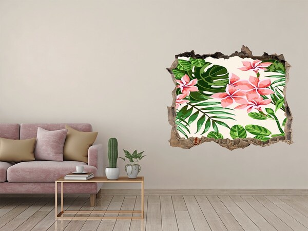 Hole wall sticker Tropical flower garden