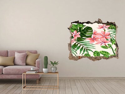 Hole wall sticker Tropical flower garden