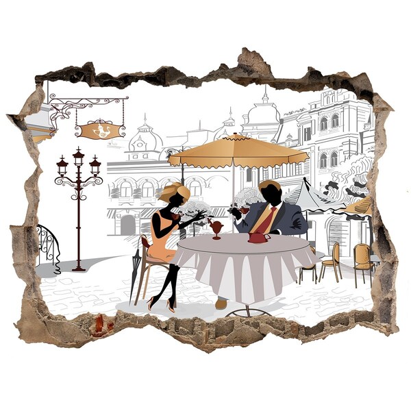 Hole wall sticker European-style cafe