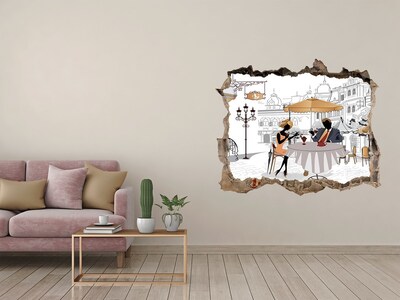 Hole wall sticker European-style cafe