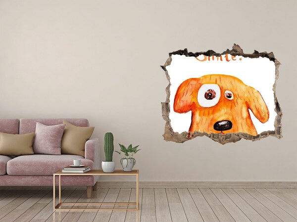 Hole wall sticker Dog