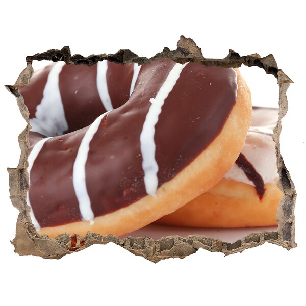 Hole wall sticker Donats with chocolate