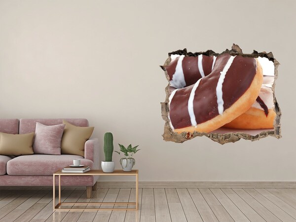 Hole wall sticker Donats with chocolate