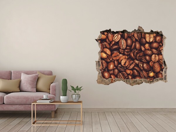 Hole wall sticker Coffee in concrete