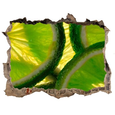 3D wall hole wallpaper Juicy Limes in a Hole in the Wall
