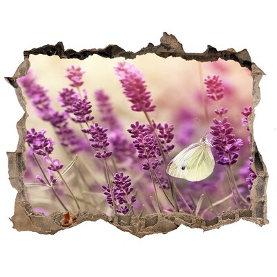 Hole wall sticker Flower paradise with a butterfly