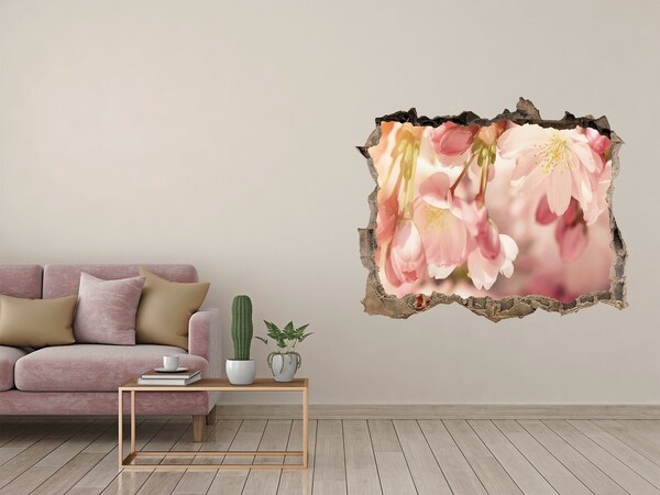 Hole wall sticker A floral dream in concrete