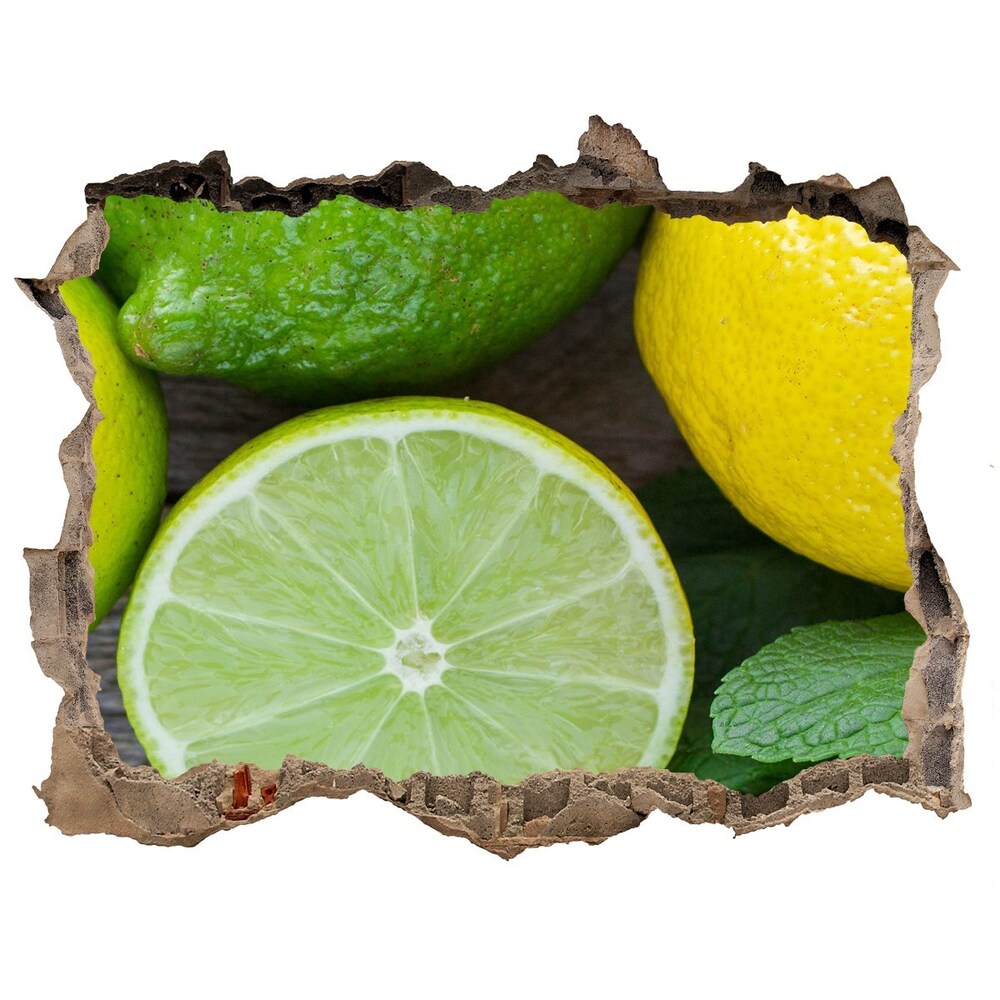 Hole in the wall decal Lime and lemon