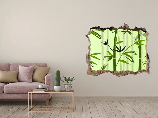 Hole in the wall decal Green bamboo forest