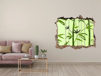 Hole in the wall decal Green bamboo forest