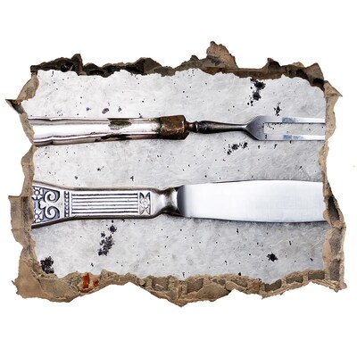 Hole in the wall sticker Cutlery